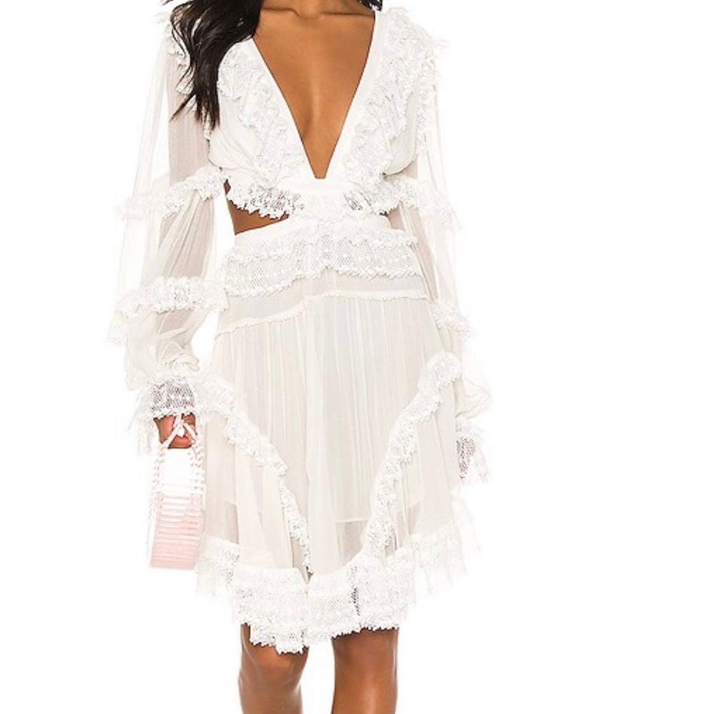 zimmermann Suraya Cutout Ruffle Mini Dress